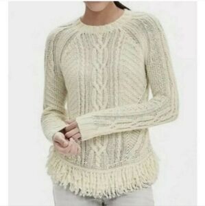 BANANA REPUBLIC Merino Wool Blend Alpaca Cable Knit Shirt Size XS